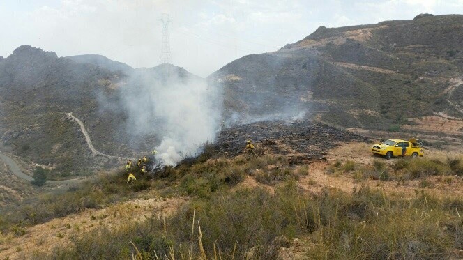 Efectivos del Infomur salen a un incendio en Cañada de Egea, Mazarrón