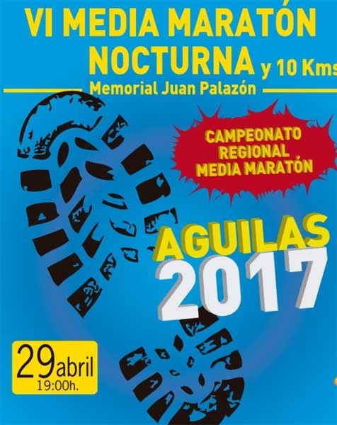 La mazarronera Mayte Vera se proclama Campeona Regional Senior en la media maratón nocturna de Águilas.