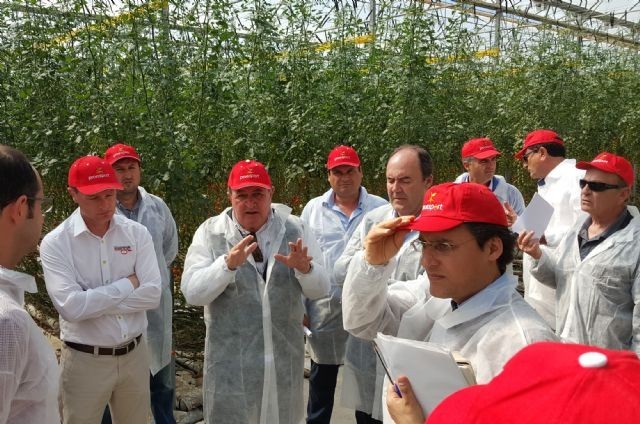 Una delegación del Ministerio de Agricultura visita los invernaderos de tomate de Mazarrón y Águilas