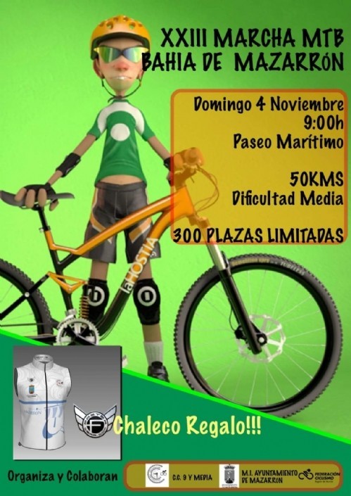 La XXIII Marcha MTB Bahía de Mazarrón reunirá a cerca de 300 ciclistas