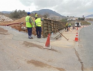 Fomento realiza labores de conservación en 550 kilómetros de carreteras regionales, entre ellas, la RM-3 (Totana-Mazarrón)