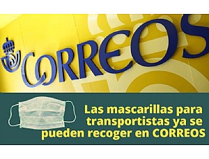 Los transportistas del municipio ya pueden recoger las mascarillas en Correos