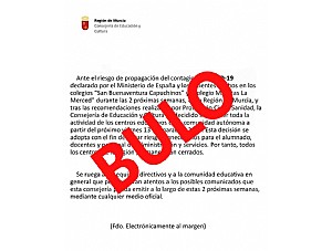 El comunicado oficial de la suspensión de las clases es un BULO