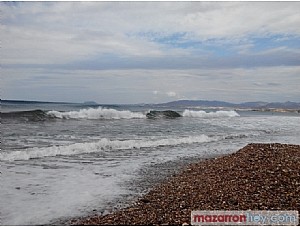 Aviso amarillo por fenómenos costeros en Mazarrón este jueves