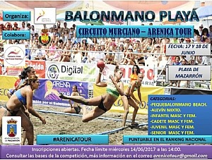 El próximo fin de semana Bahía será  sede del circuito autonómico de balonmano playa