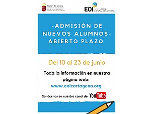 Abierto el plazo de admisión para estudiar en la Escuela Oficial de Idiomas, Extensión de Mazarrón