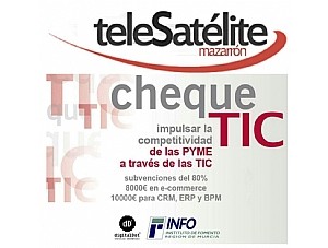 Tele Satélite Mazarrón ha sido avalada con el “Cheque TIC” por su proyecto de despliegue de fibra óptica hasta tu hogar