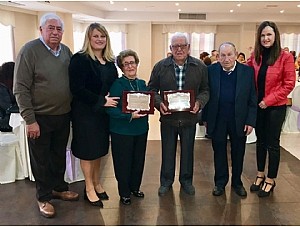 Isabel Cifo y Blas Lorente homenajeados como socios de mayor edad del Club de Jubilados