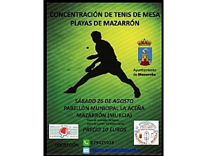 II Concentración de Tenis de mesa Playas de Mazarrón. 26 de agosto