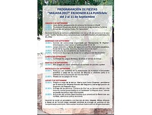 PROGRAMACIÓN DE FIESTAS LA MAJADA 2017. Del 2 al 11 de septiembre
