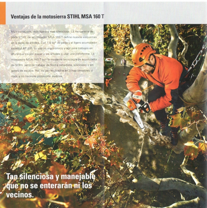 Nueva motosierra de poda STIHL MSA 160 T