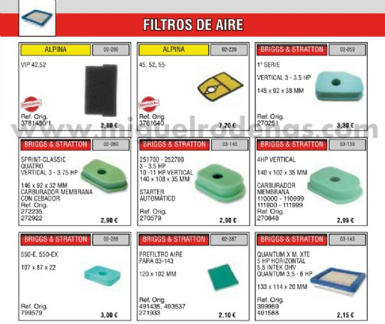 FILTROS DE AIRE