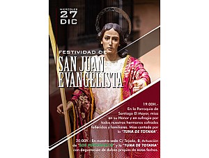 La Hdad. de San Juan Evangelista celebra esta tarde una Eucaristía en la Parroquia de Santiago el Mayor