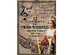 La Banda de Música de la Hdad. de San Juan Evangelista ofrecerá II concierto de marchas procesionales.