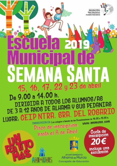 Abierto el plazo para la Escuela Municipal de Semana Santa 2019