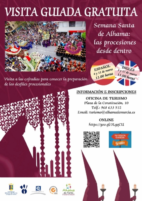 Nuevas visitas guiadas ´Semana Santa de Alhama: las procesiones desde dentro´