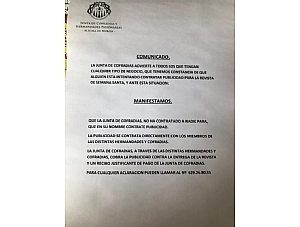 La Junta de Cofradías alerta de contratación irregular de publicidad