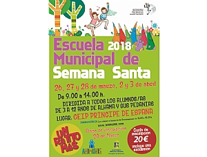 Abierto el plazo de inscripción para la Escuela Municipal de Semana Santa 2018