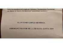 Antonio López Mendoza, Hermano Mayor de la Semana Santa 2019 - Foto 1