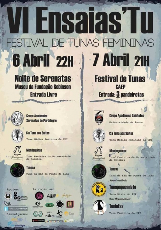 VI Ensaias'Tu - Festival de Tunas Femininas de Portalegre (Portugal)