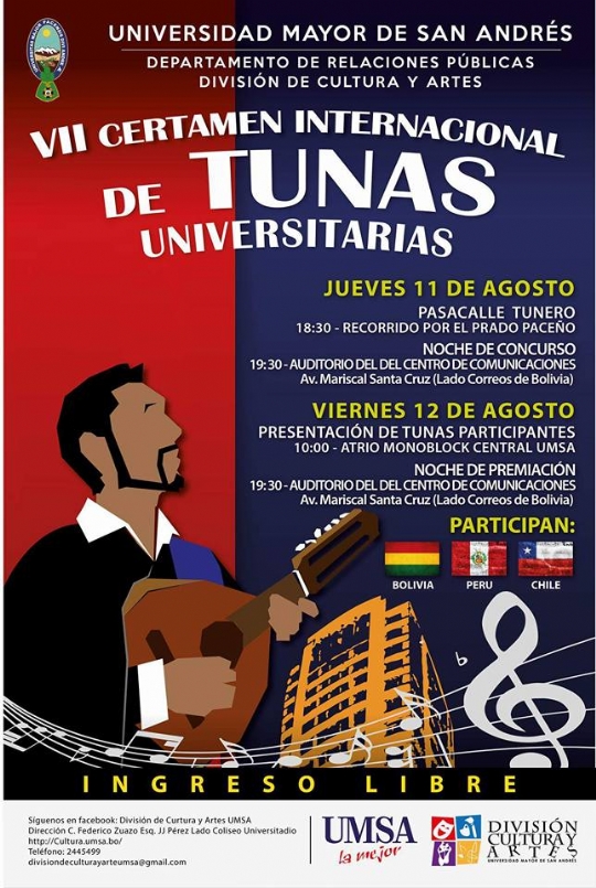 CEITUMSA - Certamen Internacional de Tunas Univeristarias de la Universidad Mayor de San Andrés. La Paz (Bolivia)