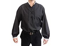 Camisa de tuno negro, simulando jubón sobre camisa blanca. Oferta para grandes pedidos hasta final del 2017 por tan solo 40 € la camisa.