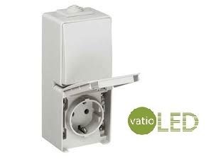 CONMUTADOR/BASE SCHUKO VERT C/PROTEC BLANCO