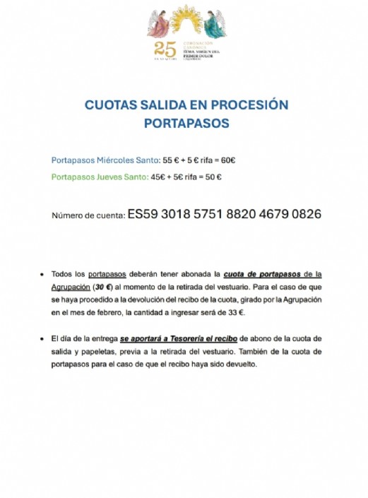 Cuotas de salida de portapasos