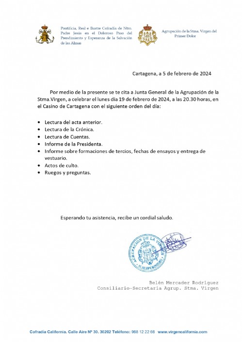 Convocatoria Junta General