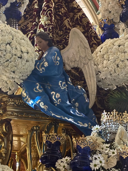 Restauración del ángel del trono del Miércoles Santo