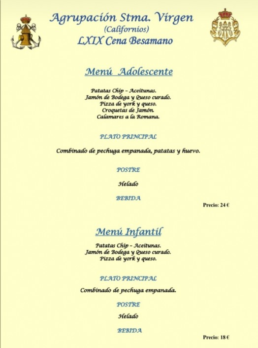Besamano en honor a la Stma. Virgen del Primer Dolor